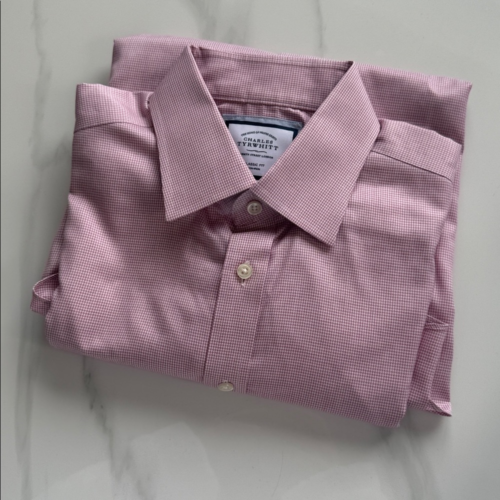 Charles Tyrwhitt Men's Red Gingham Dress Shirt